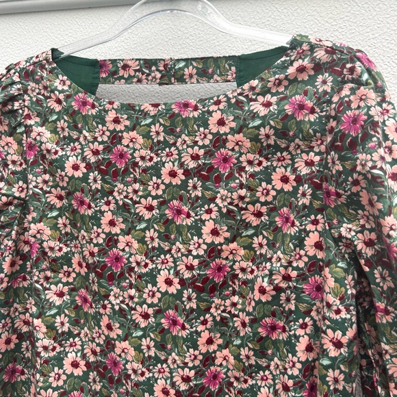 NEW Free People Floral Dress Women XS The Avenue Mini Cottagecore Emerald/pink - Picture 10 of 16